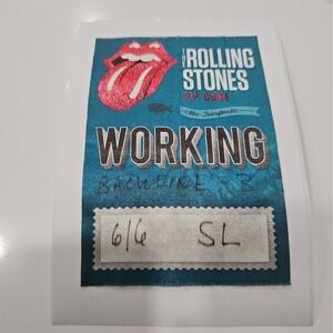 The Rolling Stones June 6 2015 Zip Code Tour Dallas TX. Working Credentials Rare